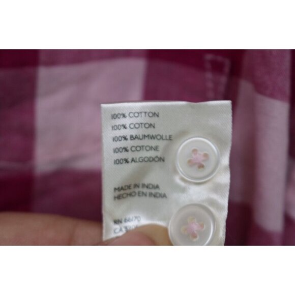 Maeve by Anthropologie Gingham Plaid Small Button Up Shirt-Beachy - Picture 9 of 12